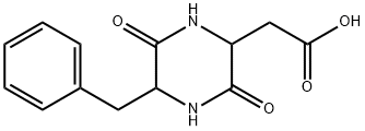 3-carboxymethyl-6-benzyl-2,5-diketopiperazine Struktur