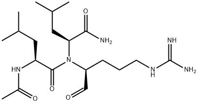 (2S)-5-グアニジノ-2-[[N-(N-アセチル-L-ロイシル)-L-ロイシル]アミノ]ペンタナール 化学構造式