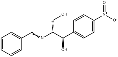 [R(R*,R*)]-2-(benzylideneamino)-1-(4-nitrophenyl)propane-1,3-diol Struktur
