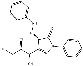 1-Phenyl-4-(2-phenylhydrazono)-3-[(1S,2S)-1,2,3-trihydroxypropyl]-5(4H)-pyrazolone Structure