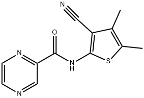 Pyrazinecarboxamide, N-(3-cyano-4,5-dimethyl-2-thienyl)- (9CI) Structure