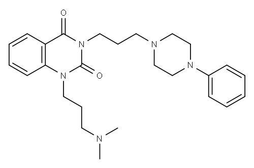 1-[3-(Dimethylamino)propyl]-3-[3-(4-phenyl-1-piperazinyl)propyl]-2,4(1H,3H)-quinazolinedione Structure