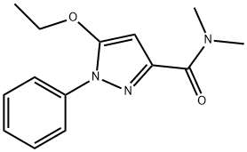 N,N-ジメチル-5-エトキシ-1-フェニル-1H-ピラゾール-3-カルボアミド 化学構造式