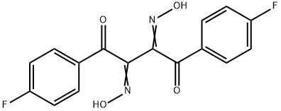 1,4-ビス(4-フルオロフェニル)-2,3-ビス(ヒドロキシイミノ)-1,4-ブタンジオン 化学構造式