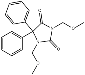 1,3-ビス(メトキシメチル)-5,5-ジフェニルヒダントイン 化学構造式