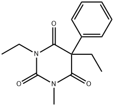 5-エチル-5-フェニル-1-メチル-3-エチルピリミジン-2,4,6(1H,3H,5H)-トリオン 化学構造式