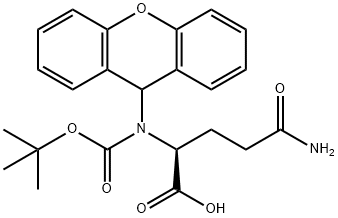 N-叔丁氧羰基-N'-(9-氧杂蒽基)-L-谷氨酰胺 结构式