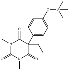 5-エチル-1,3-ジメチル-5-[4-[(トリメチルシリル)オキシ]フェニル]ピリミジン-2,4,6(1H,3H,5H)-トリオン 化学構造式