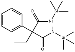 2-エチル-2-フェニル-N,N'-ビス(トリメチルシリル)マロンアミド 化学構造式