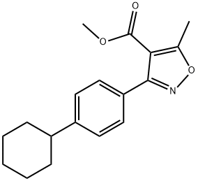 4-Isoxazolecarboxylicacid,3-(4-cyclohexylphenyl)-5-methyl-,methylester(9CI) Struktur