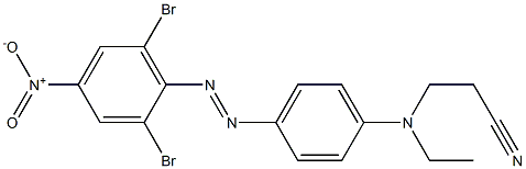3-[[4-[(2,6-ジブロモ-4-ニトロフェニル)アゾ]フェニル]エチルアミノ]プロパンニトリル 化学構造式