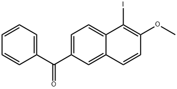 (5-ヨード-6-メトキシ-2-ナフタレニル)フェニルメタノン 化学構造式