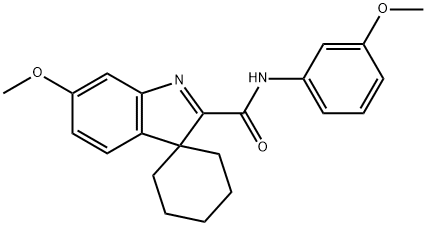6'-メトキシ-N-(3-メトキシフェニル)スピロ[シクロヘキサン-1,3'-[3H]インドール]-2'-カルボアミド 化学構造式