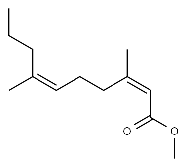 (2Z,6Z)-3,7-Dimethyl-2,6-decadienoic acid methyl ester Structure