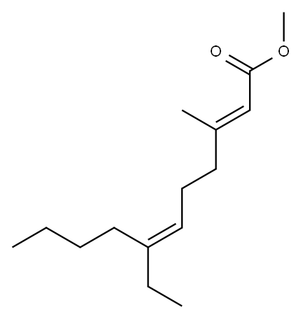 (2E,6Z)-7-Ethyl-3-methyl-2,6-undecadienoic acid methyl ester Structure