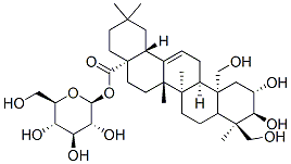 beta-D-glucopyranosyl (2alpha,3beta,4beta,19alpha)-2,3,19,23-tetrahydroxyolean-12-en-28-oate Struktur
