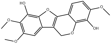 3,8,9-Trimethoxy-6H-benzofuro[3,2-c][1]benzopyran-4,10-diol Struktur