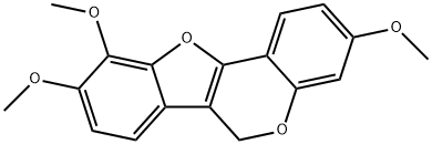 3,9,10-Trimethoxy-6H-benzofuro[3,2-c][1]benzopyran Struktur