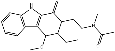 N-[2-(3-Ethyl-2,3,4,9-tetrahydro-4-methoxy-1-methylene-1H-carbazol-2-yl)ethyl]-N-methylacetamide Struktur