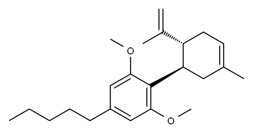 1,3-Dimethoxy-2-[(1R,6R)-3-methyl-6-(1-methylethenyl)-3-cyclohexen-1-yl]-5-pentylbenzene Structure