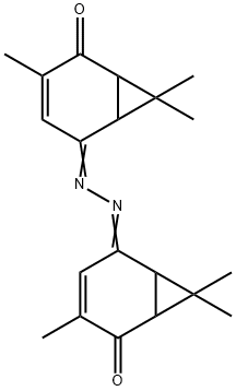 5-[2-[4,7,7-Trimethyl-5-oxobicyclo[4.1.0]hepta-3-ene-2-ylidene]hydrazono]-3,7,7-trimethylbicyclo[4.1.0]hepta-3-ene-2-one Struktur