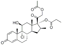 9-Chloro-11β,17,21-trihydroxy-16β-Methylpregna-1,4-diene-3,20-dione 21-Acetate 17-Propionate Struktur