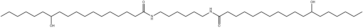 N,N'-(1,6-ヘキサンジイル)ビス[12-ヒドロキシオクタデカンアミド] 化学構造式