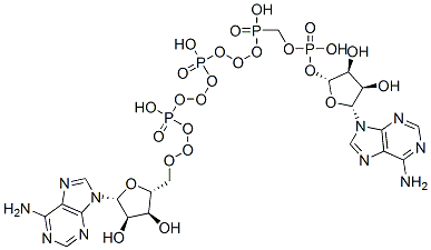 [[[[(2R,3S,4R,5R)-5-(6-aminopurin-9-yl)-3,4-dihydroxyoxolan-2-yl]methoxy-hydroxyphosphoryl]oxy-hydroxyphosphoryl]oxy-hydroxyphosphoryl] [(2R,3S,4R,5R)-5-(6-aminopurin-9-yl)-3,4-dihydroxyoxolan-2-yl]methyl hydrogen phosphate Struktur