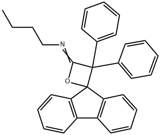 N-(3',3'-Diphenylspiro[9H-fluorene-9,2'-oxetan]-4'-ylidene)-1-butanamine Structure