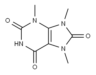 7,9-ジヒドロ-3,7,9-トリメチル-1H-プリン-2,6,8(3H)-トリオン 化学構造式