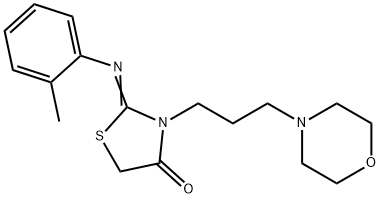 2-[(2-メチルフェニル)イミノ]-3-[3-(4-モルホリニル)プロピル]-4-チアゾリジノン 化学構造式