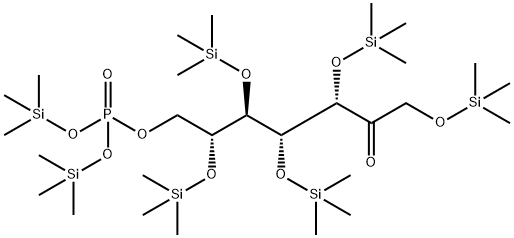1-O,3-O,4-O,5-O,6-O-Pentakis(trimethylsilyl)-D-altro-2-heptulose 7-[phosphoric acid bis(trimethylsilyl)] ester Struktur