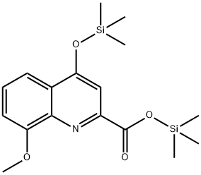 8-Methoxy-4-(trimethylsiloxy)-2-quinolinecarboxylic acid trimethylsilyl ester Struktur