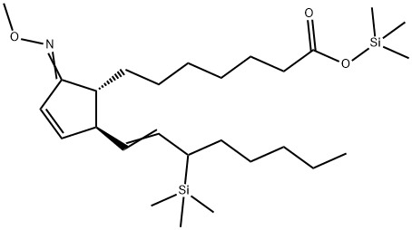 9-Methoxyimino-15-(trimethylsilyloxy)prosta-10,13-dien-1-oic acid trimethylsilyl ester Struktur
