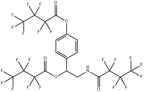 Heptafluorobutyric acid 4-[2-[(heptafluorobutyryl)amino]-1-[(heptafluorobutyryl)oxy]ethyl]phenyl ester Struktur