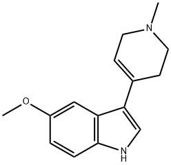 5-Methoxy-3-(1-methyl-1,2,3,6-tetrahydropyridin-4-yl)-1H-indole, 55556-41-7, 结构式
