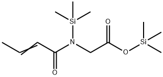 N-(1-Oxo-2-butenyl)-N-(trimethylsilyl)glycine trimethylsilyl ester Struktur