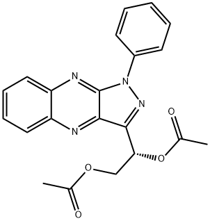 (S)-1-[1-フェニル-1H-ピラゾロ[3,4-b]キノキサリン-3-イル]-1,2-エタンジオールジアセタート 化学構造式