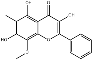 3,5,7-Trihydroxy-8-methoxy-6-methyl-2-phenyl-4H-1-benzopyran-4-one Struktur