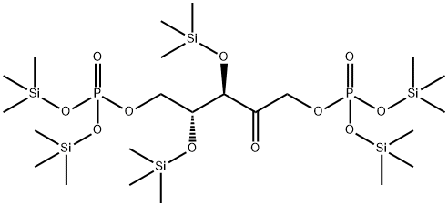 3-O,4-O-Bis(trimethylsilyl)-D-erythro-2-pentulose 1,5-bis[phosphoric acid bis(trimethylsilyl)] ester Struktur
