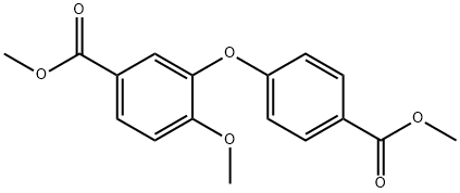 Benzoic acid, 4-methoxy-3-(4-methoxycarbonylphenoxy)-, methyl ester Struktur