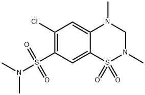6-Chloro-3,4-dihydro-N,N,2,4-tetramethyl-2H-1,2,4-benzothiadiazine-7-sulfonamide 1,1-dioxide Structure