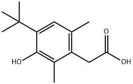 2-(4-TERT-ブチル-3-ヒドロキシ-2,6-ジメチルフェニル)酢酸 化学構造式