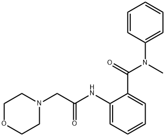 N-メチル-2-(2-モルホリノアセチルアミノ)-N-フェニルベンズアミド 化学構造式