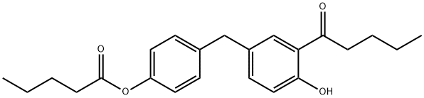 ペンタン酸4-[[4-ヒドロキシ-3-(1-オキソペンチル)フェニル]メチル]フェニル 化学構造式