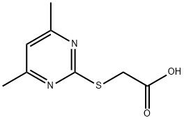 2-(羧基甲基硫代)-4,6-二甲基嘧啶 一水合物 结构式