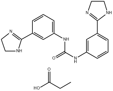プロパン酸·0.5[N,N'-ビス[3-(4,5-ジヒドロ-1H-イミダゾール-2-イル)フェニル]尿素] 化学構造式