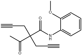 2-Acetyl-N-(2-methoxyphenyl)-2-(2-propynyl)-4-pentynamide Struktur