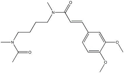 N-[4-(Acetylmethylamino)butyl]-3-(3,4-dimethoxyphenyl)-N-methylpropenamide 结构式