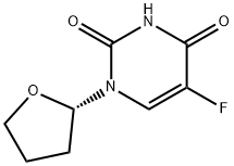 5-フルオロ-1-[(S)-テトラヒドロフラン-2-イル]ウラシル 化学構造式
